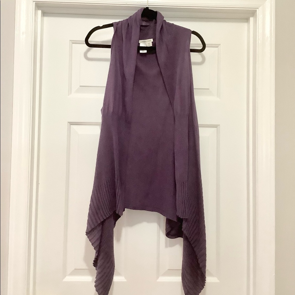 ColdWater Creek High Low Flowing Boho Cardigan Vest